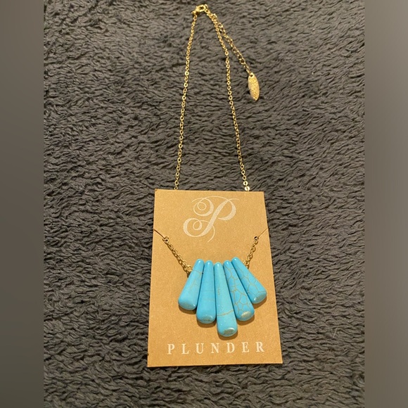 Plunder NEW Turquoise and Gold necklace - Picture 2 of 3